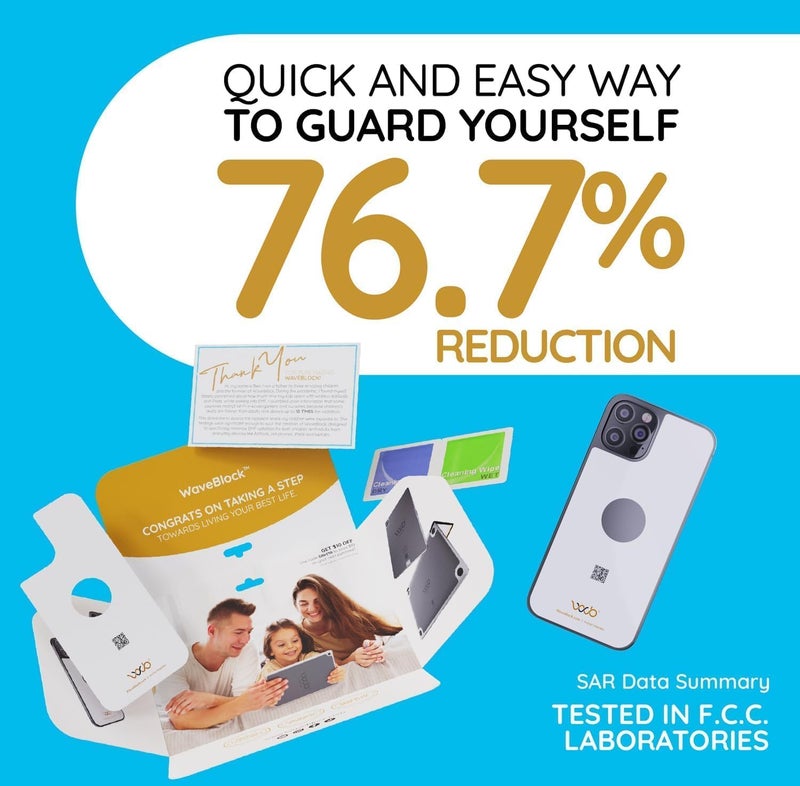 WAVEBLOCK EMF Blocker for Cell Phone - Made for iPhone 12/12 PRO, 13/13 PRO - The Only Patented, Real Scientifically Backed, Lab-Tested 5G-Shield Sticker to Protect You & Your Loved Ones - USA Made - Image 2